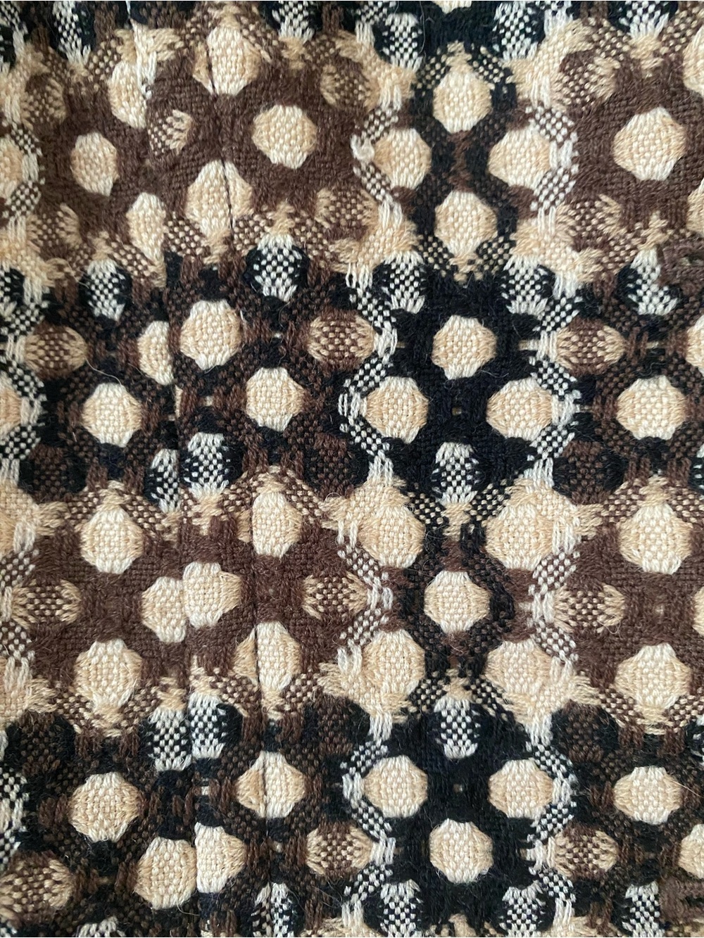 Sigrid Olsen 100% Wool Cropped Blazer Brown Geometric Jacket S - Picture 4 of 14
